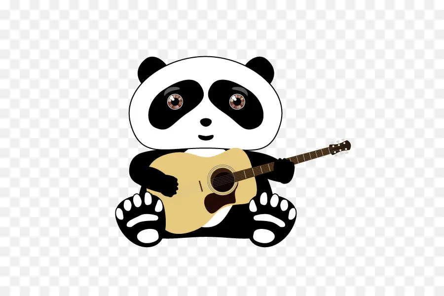 Panda Con Guitarra，Lindo PNG