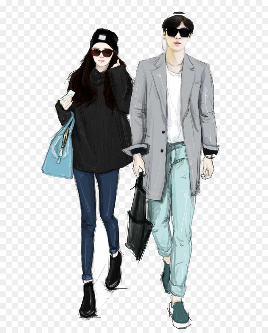 Pareja De Moda，Elegante PNG