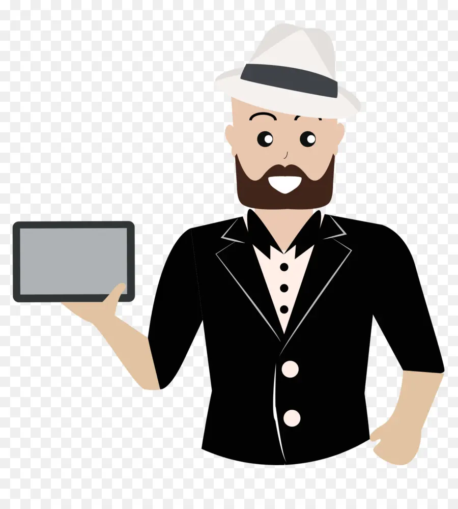 Hombre Con Tableta，Sombrero PNG