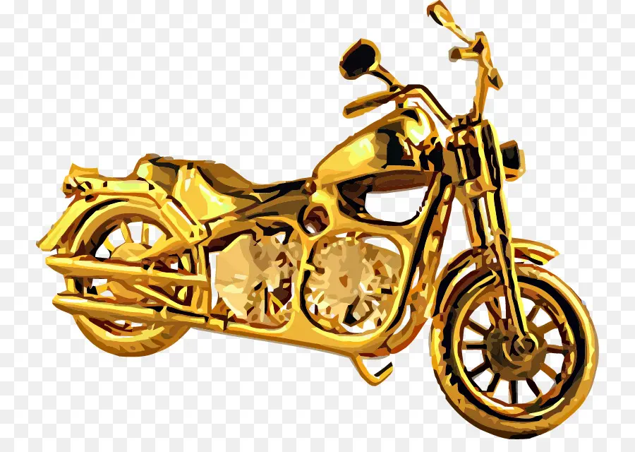 Motocicleta Dorada，Bicicleta PNG