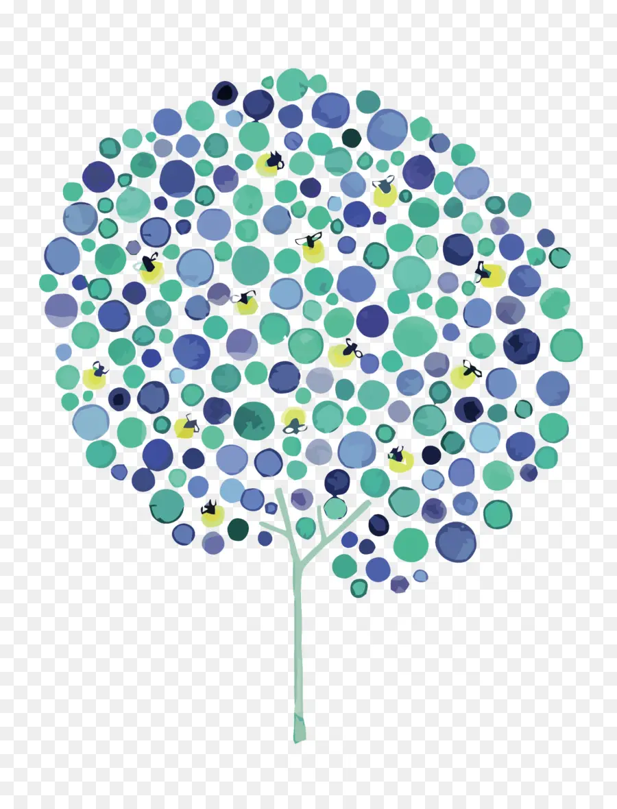 árbol Colorido，Puntos PNG