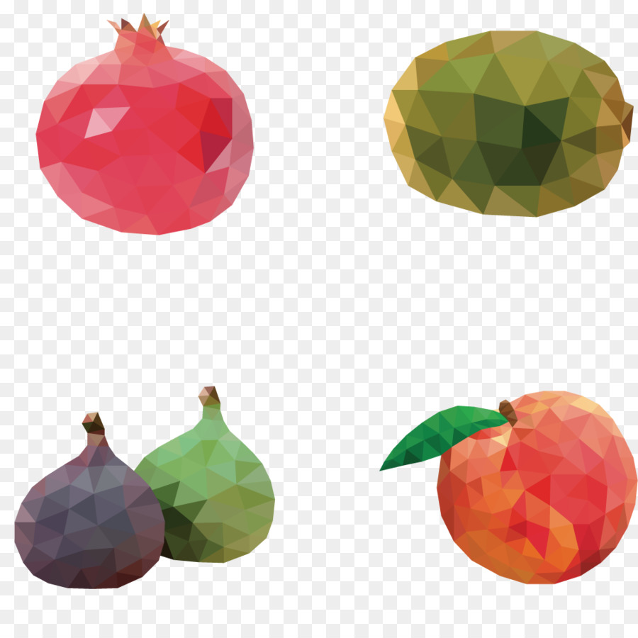 Frutas Poligonales，Frutas PNG