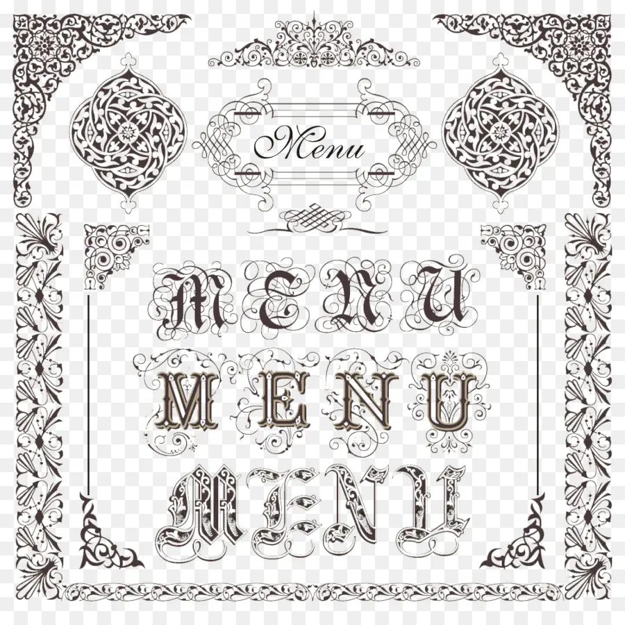 Menú Decorativo，Diseño PNG