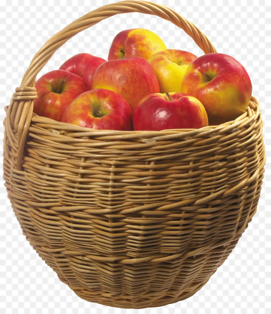 Cesta De Manzanas，Fruta PNG