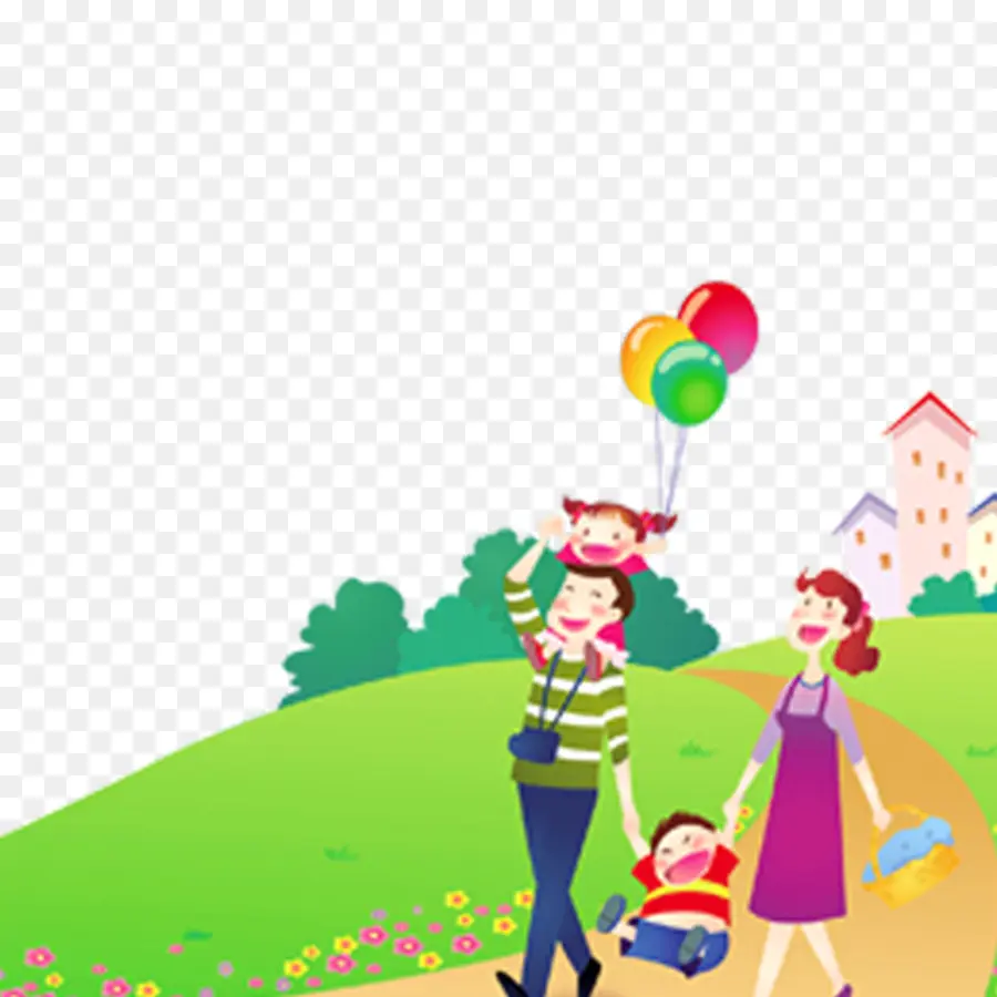 Familia Con Globos，Padres PNG