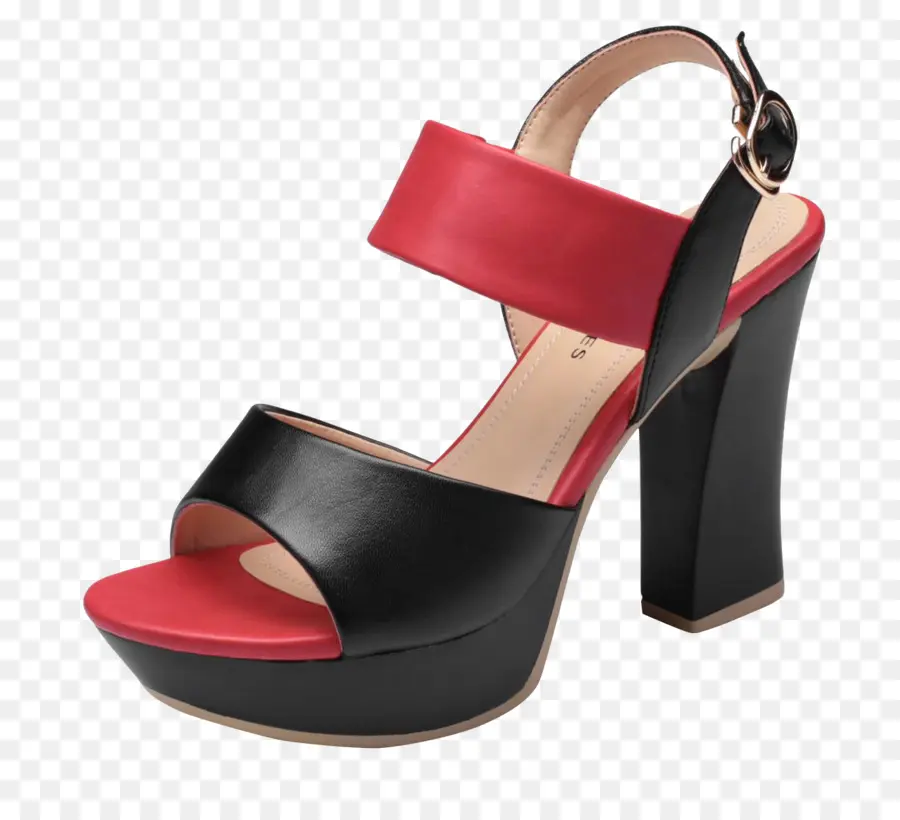 Zapato De Tacón Rojo Y Negro，Calzado PNG