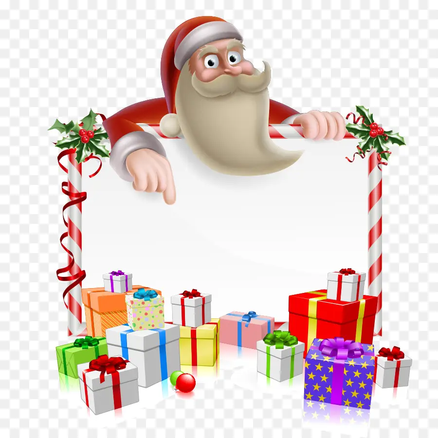 Papá Noel Con Regalos，Navidad PNG