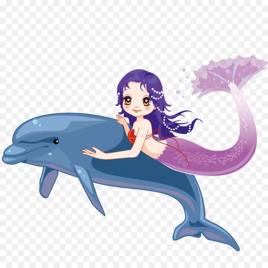 Sirena Con Delfín，Océano PNG