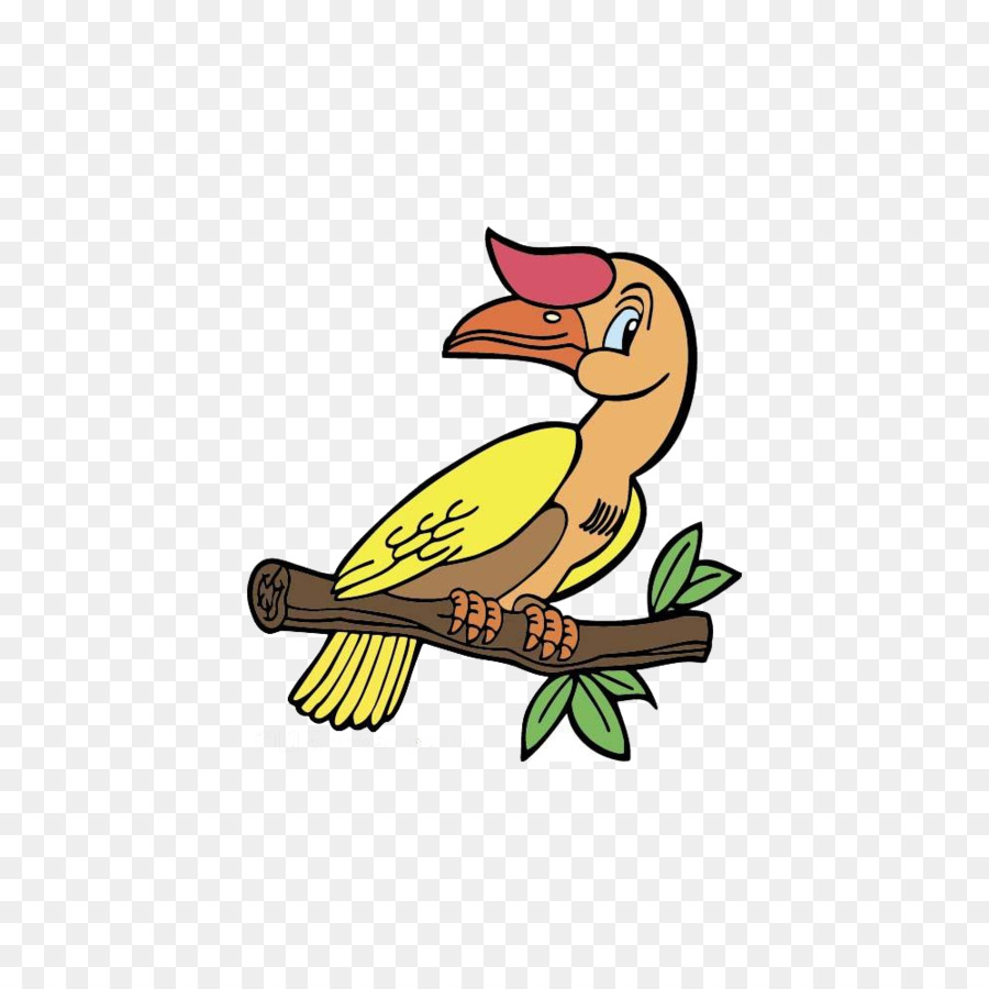 Pájaro De Dibujos Animados，Rama PNG