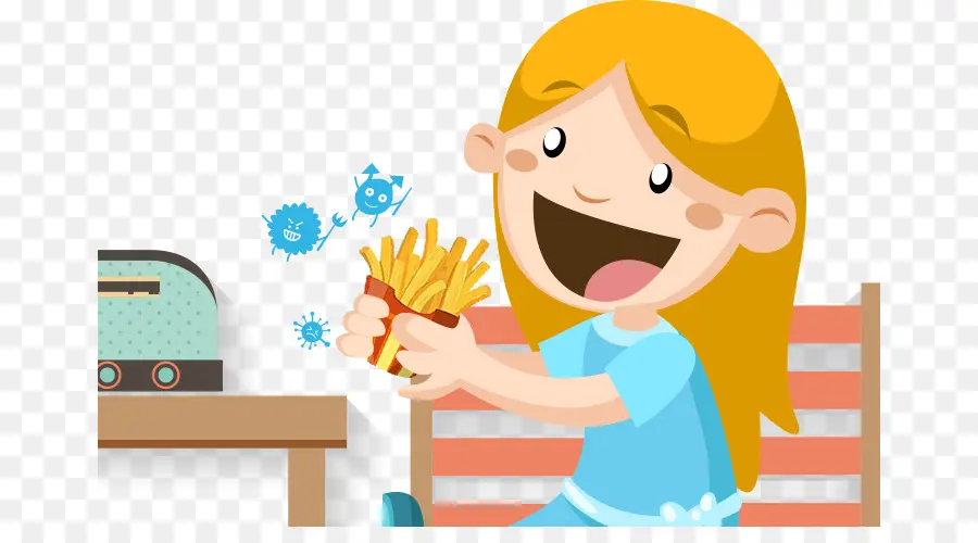 Chica Con Papas Fritas，Niño PNG