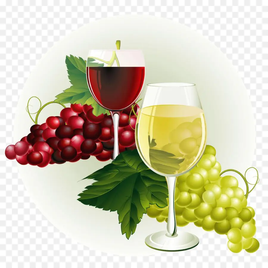 Copas De Vino Con Uvas，Beber PNG