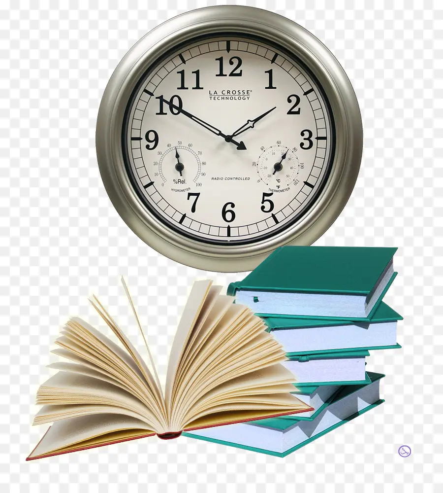 Reloj Y Libros，Tiempo PNG