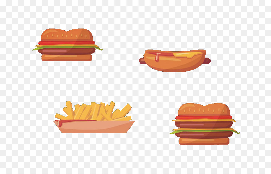 Hamburguesas Y Papas Fritas，Comida Rápida PNG