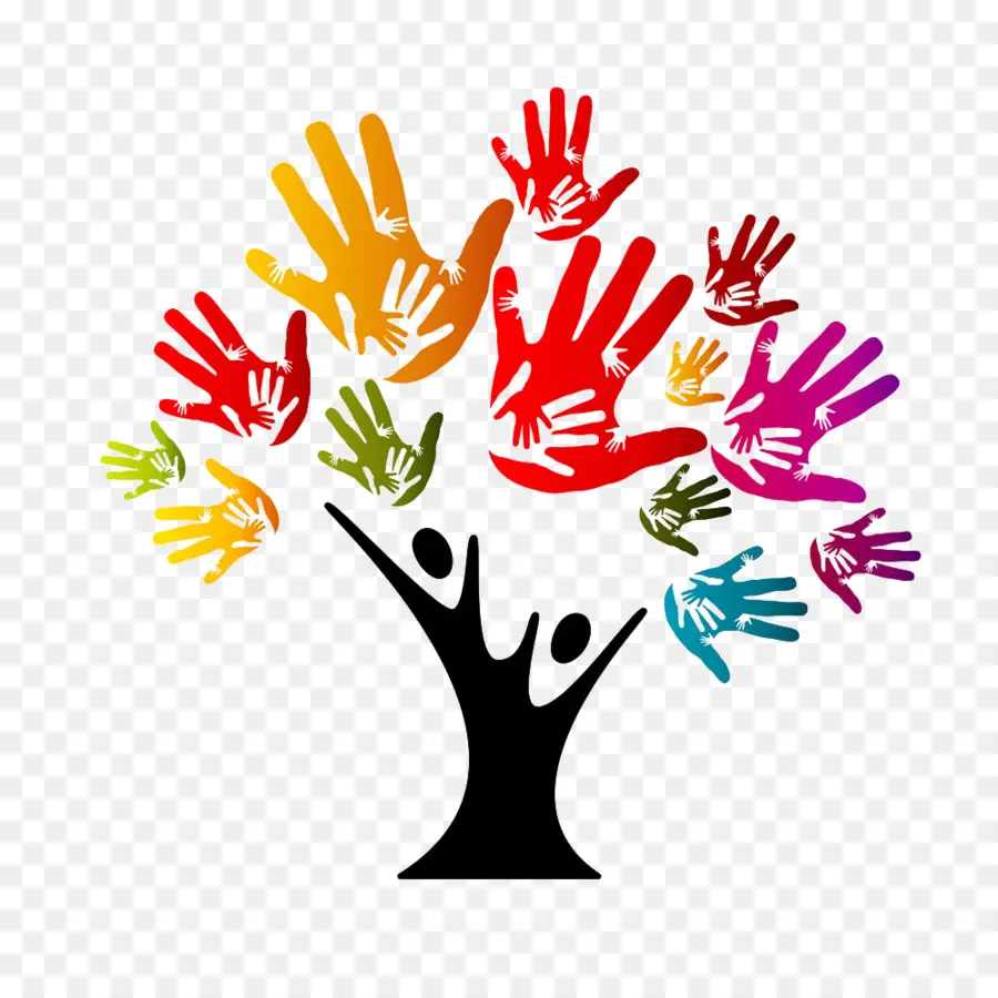 Árbol De Mano Colorido，Manos PNG