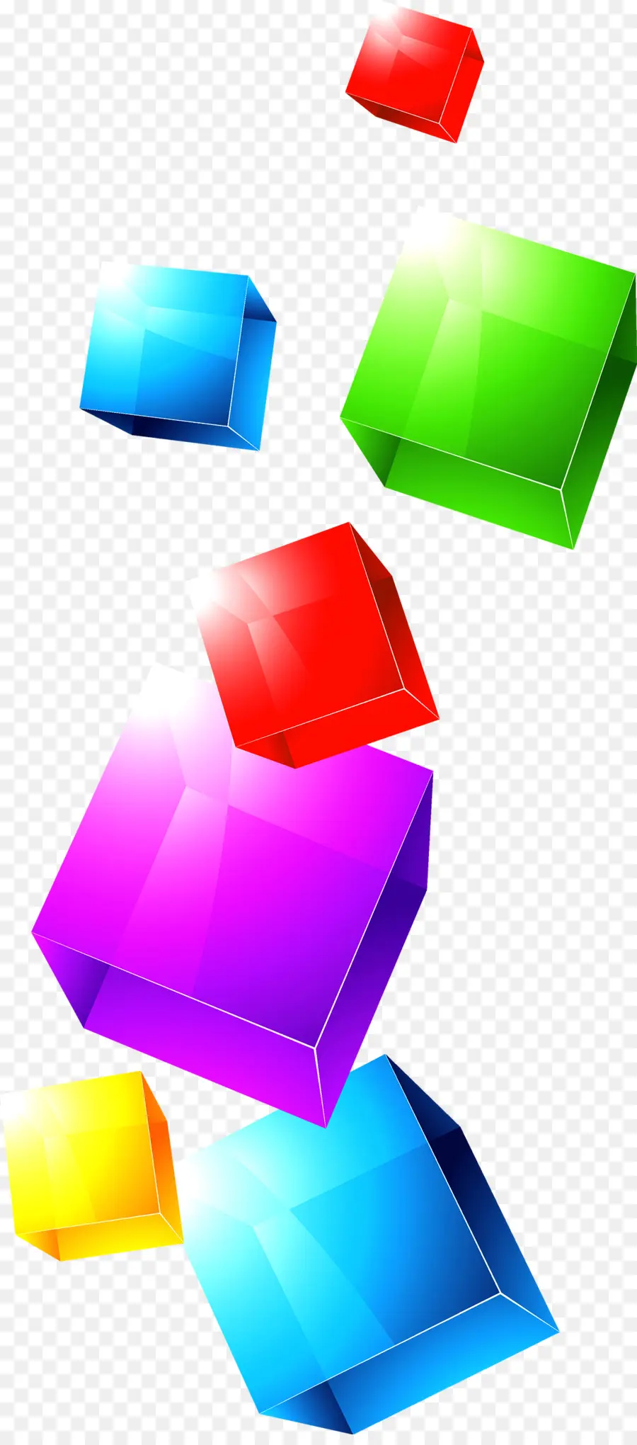 Colorido Cubo，Cubo PNG