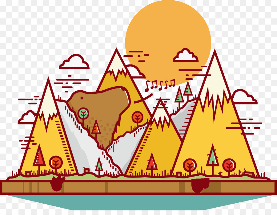 Paisaje De Montaña，Sol PNG