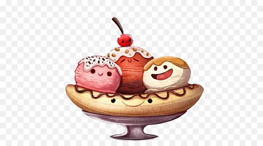 Banana Split，Helado PNG