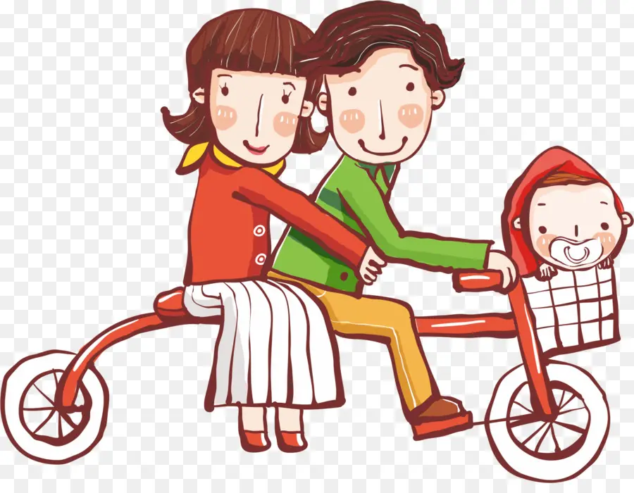 Familia En Bicicleta，Padres PNG