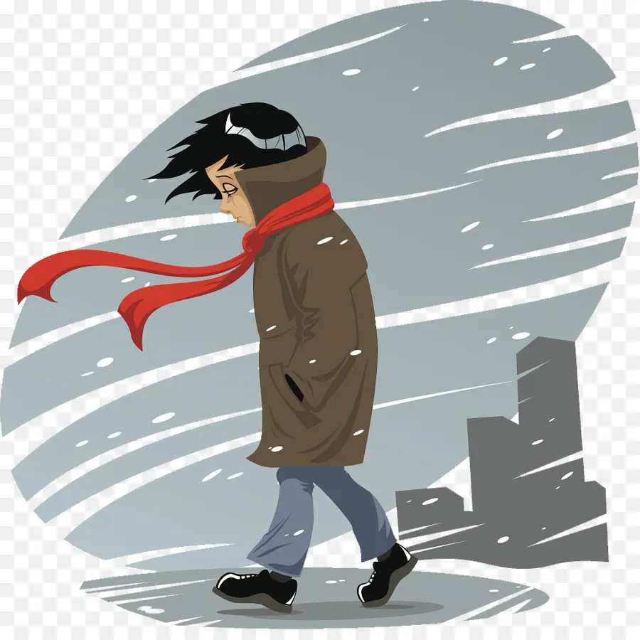 Persona En Invierno，Frío PNG