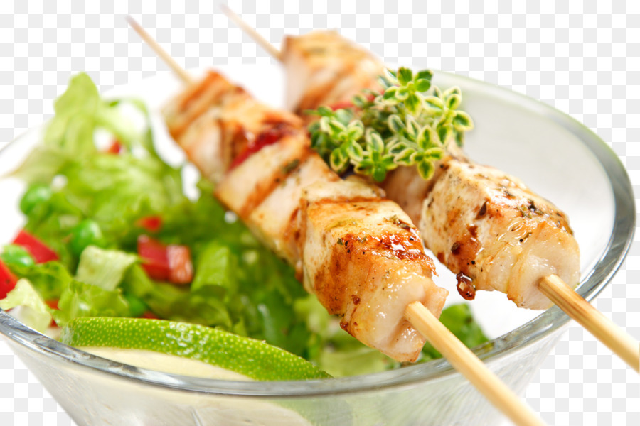 Brochetas A La Parrilla，Ensalada PNG