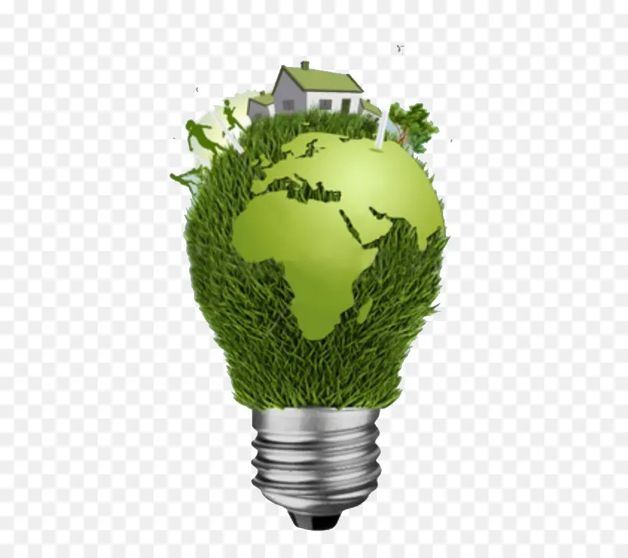 Bombilla De Luz Verde，Ecológico PNG