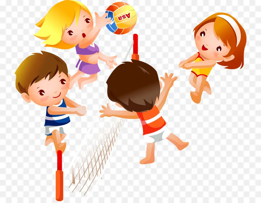 Niños Jugando Voleibol，Niños PNG