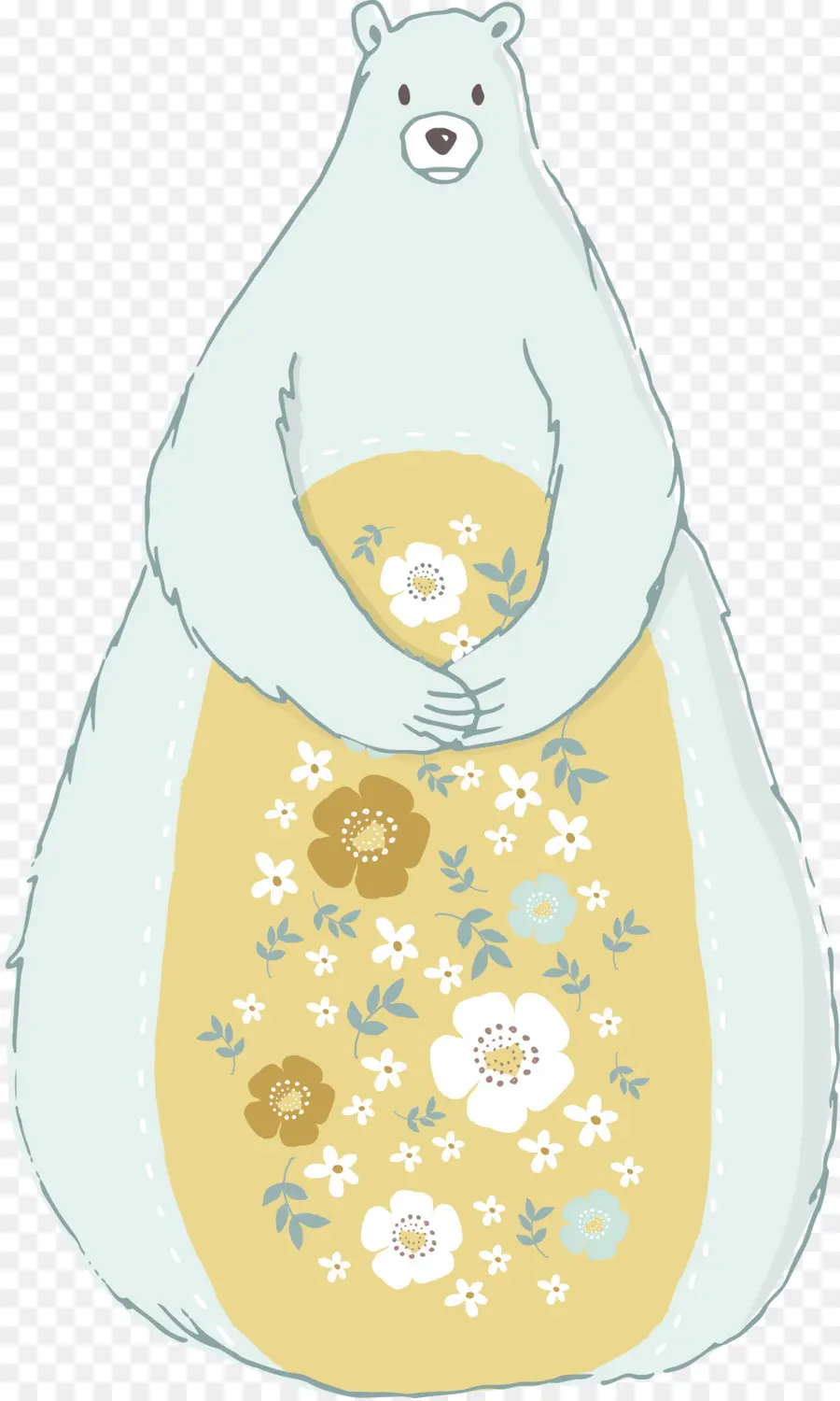 Oso Con Estampado De Flores，Animal PNG