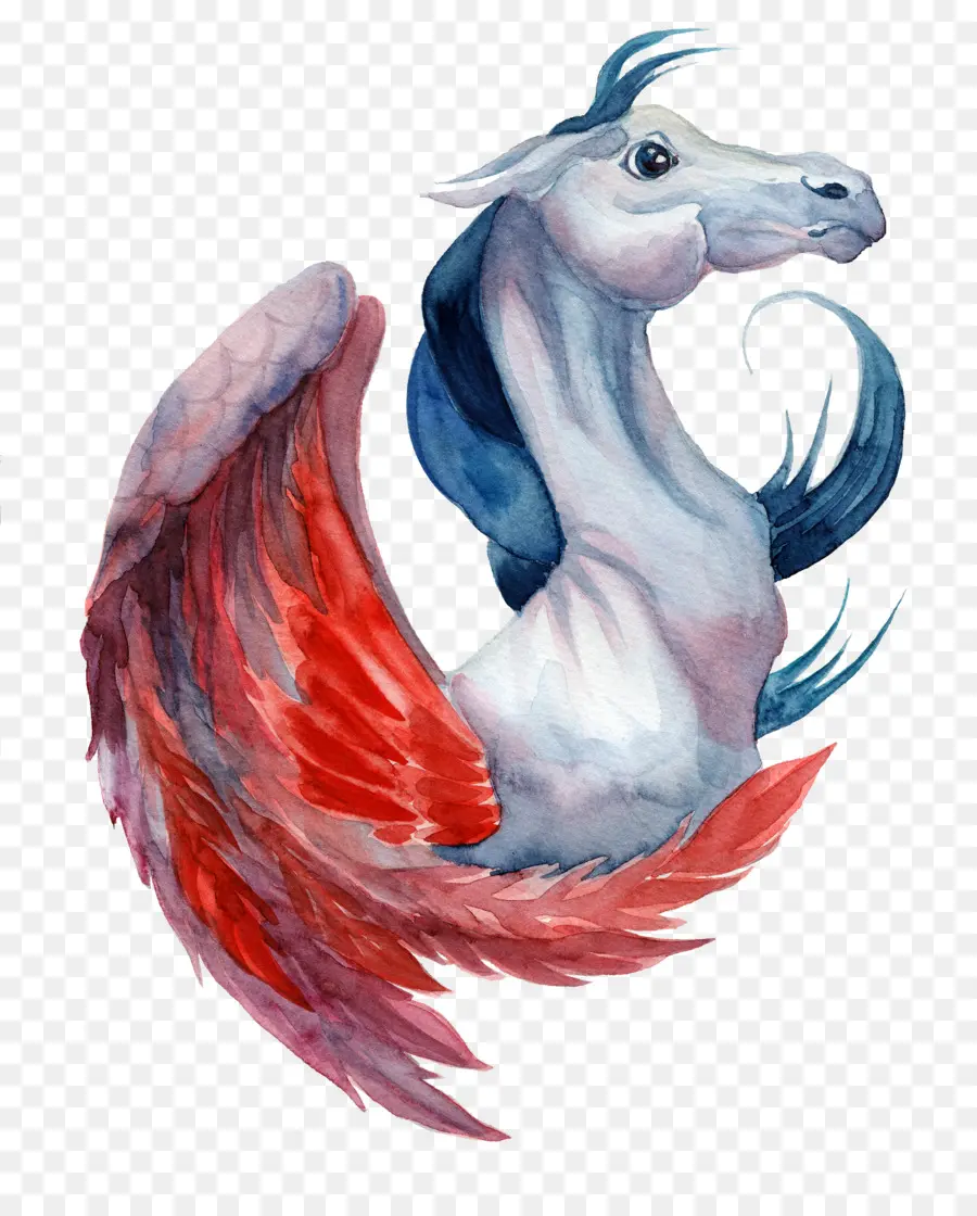 Pintura A La Acuarela，Unicornio PNG