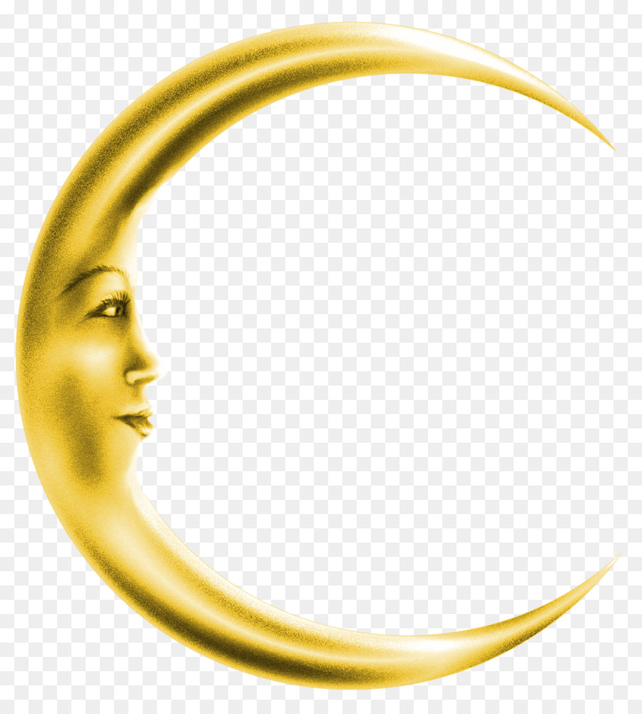 Luna Creciente，Oro PNG