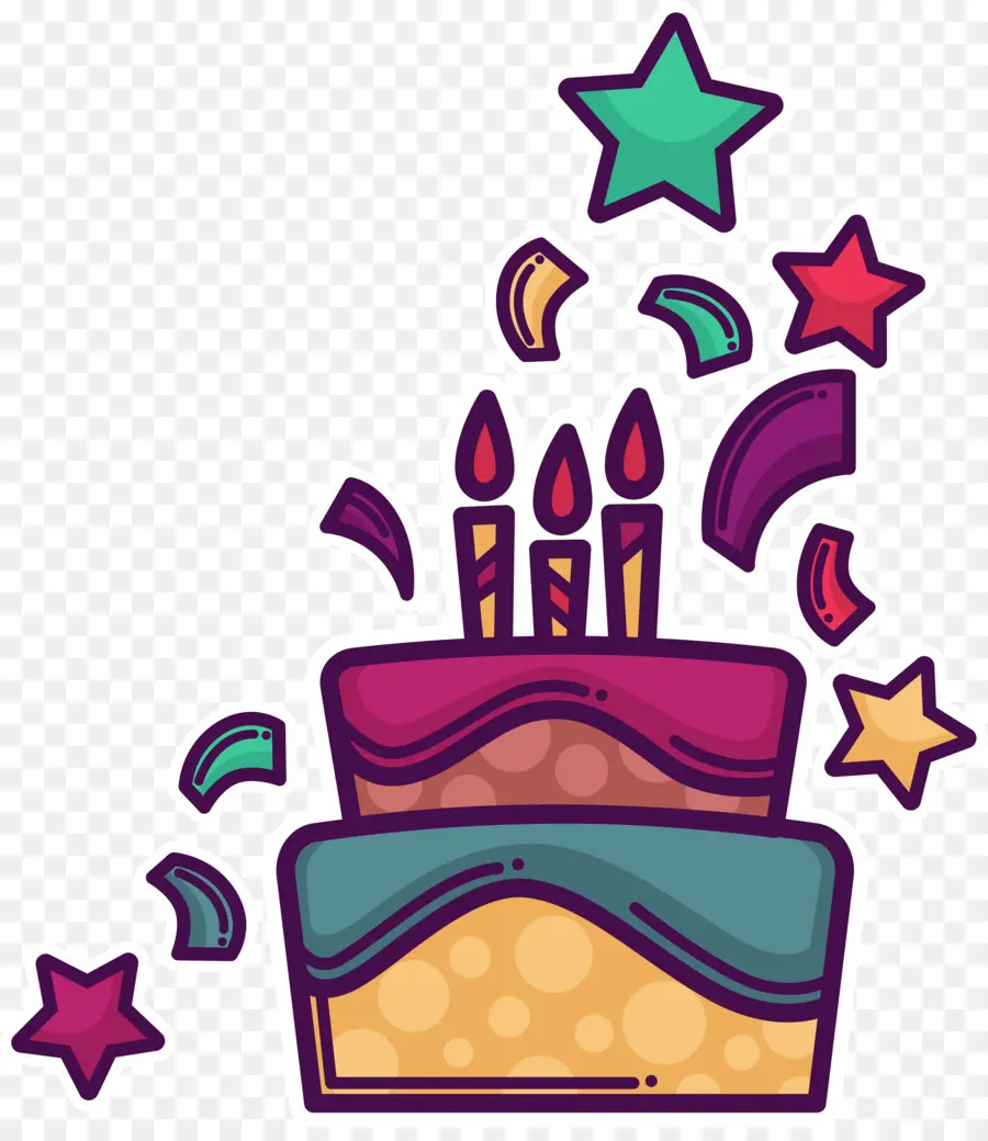 Pastel De Cumpleaños，De Dibujos Animados PNG