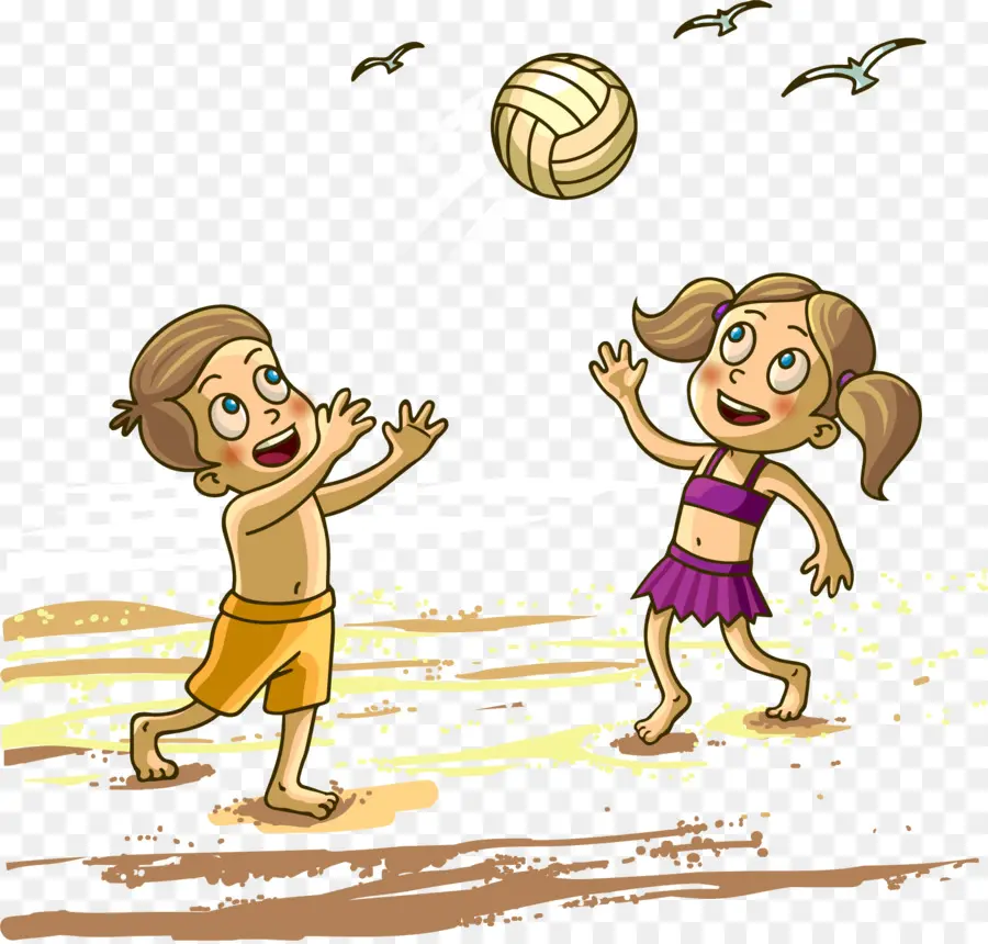 Niños Jugando Voleibol，Niños PNG