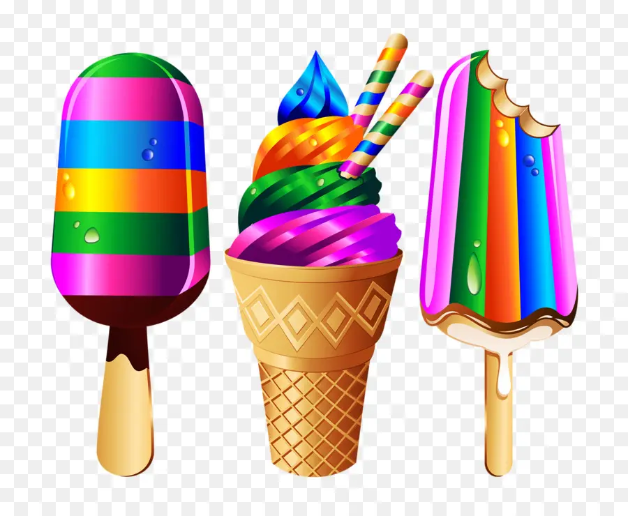 Helado Colorido，Postre PNG