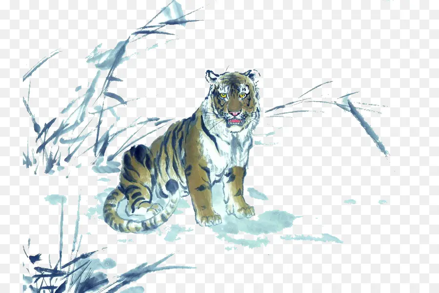 Tigre，La Pintura China PNG