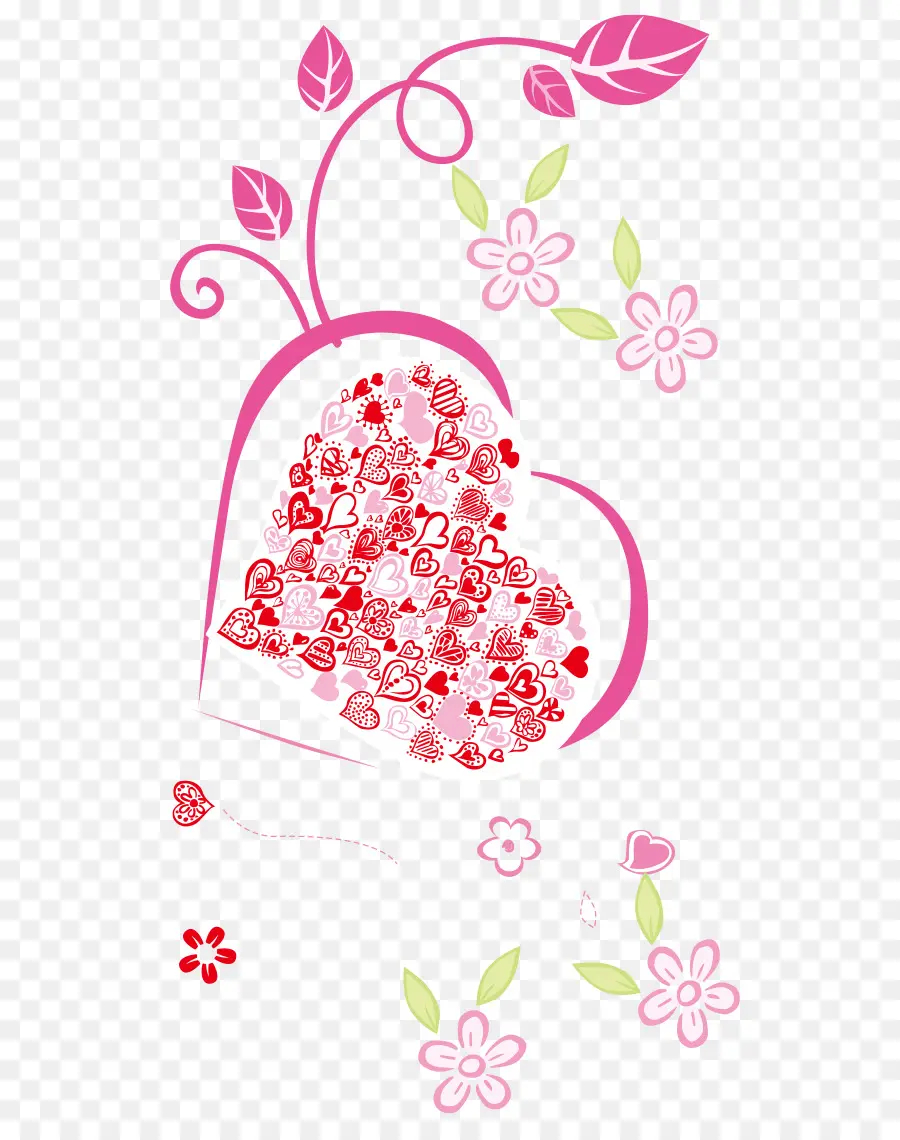 Corazón，Flores PNG