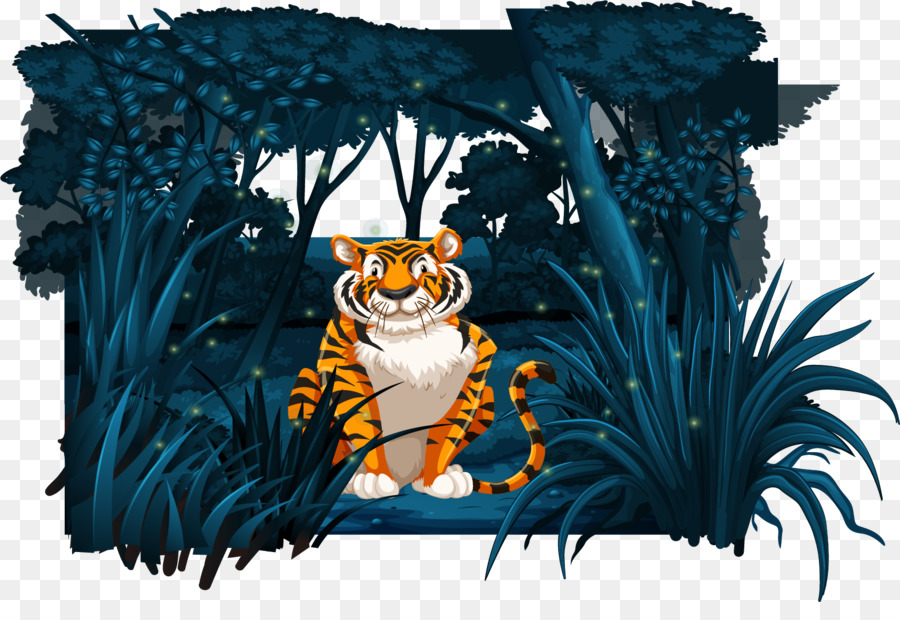 Tigre En La Selva，Bosque PNG