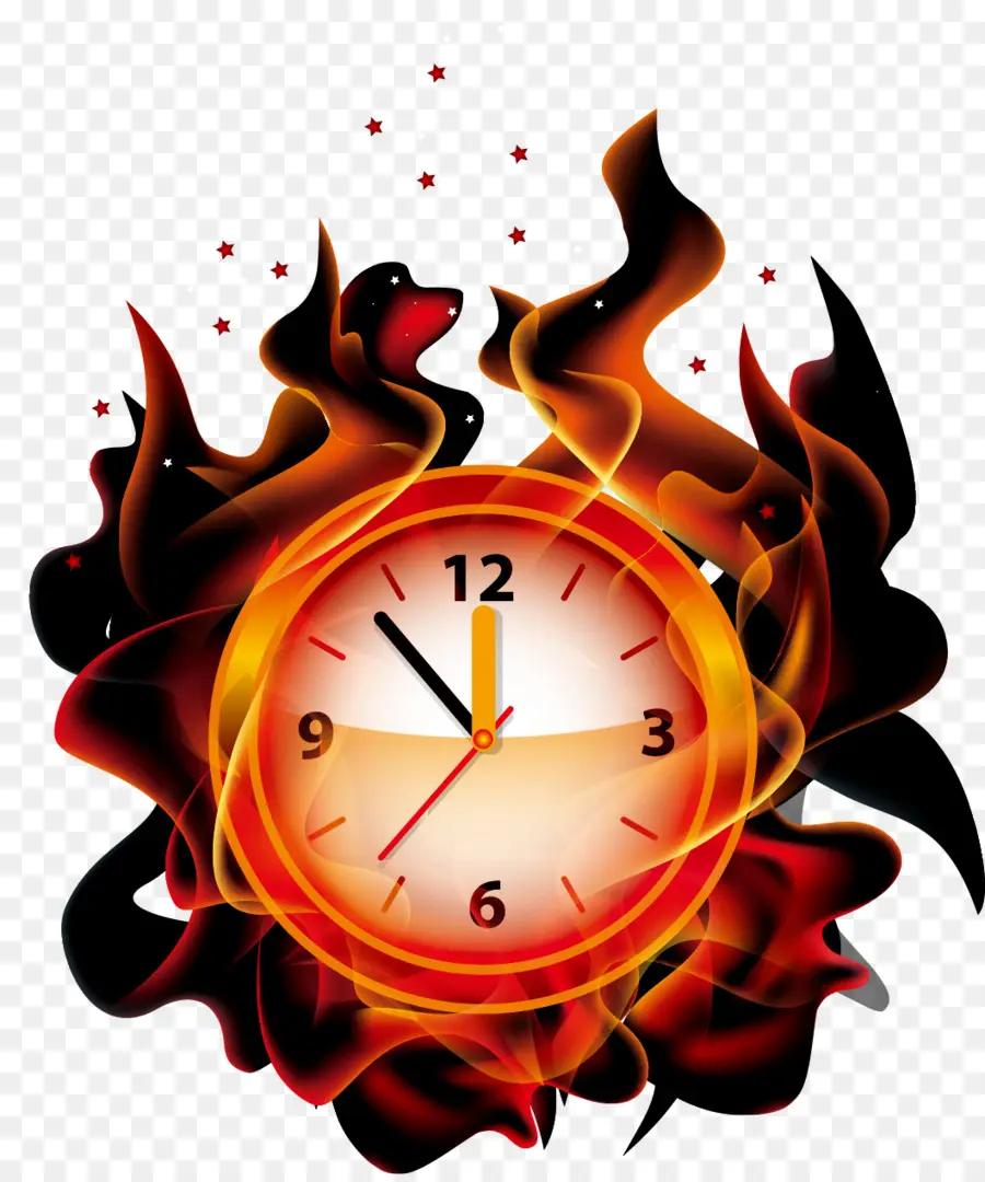 Reloj En Llamas，Incendio PNG