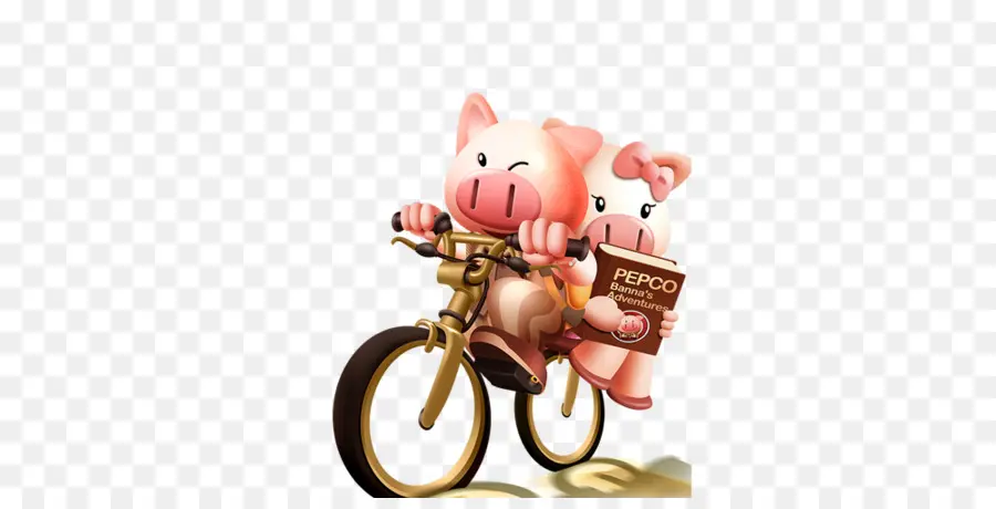 Personajes De Cerdo，Bicicleta PNG