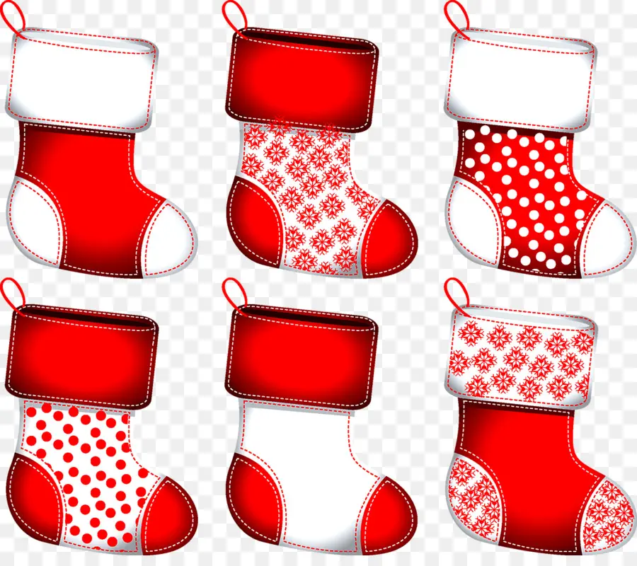 Medias Navideñas Rojas Y Blancas，Navidad PNG