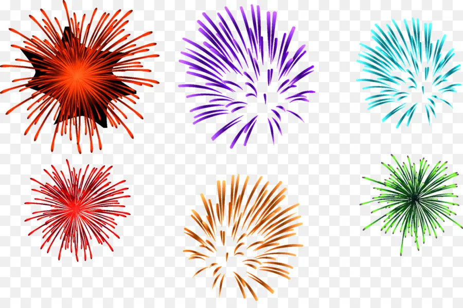 Fuegos Artificiales，El Color De Los Fuegos Artificiales Se Conectan Las Líneas PNG