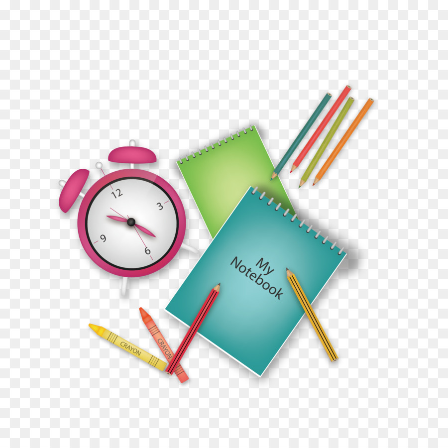 Cuaderno Y Reloj，Lápices PNG