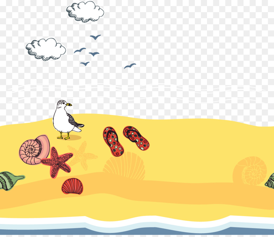 Escena De Playa，Gaviota PNG