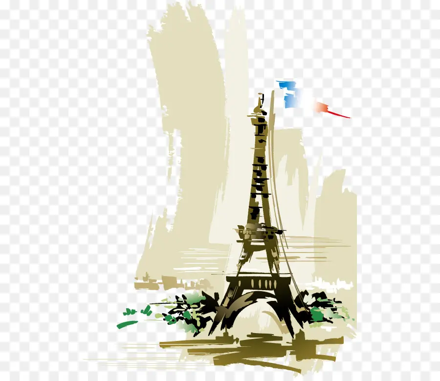 La Torre Eiffel，Pintura A La Acuarela PNG