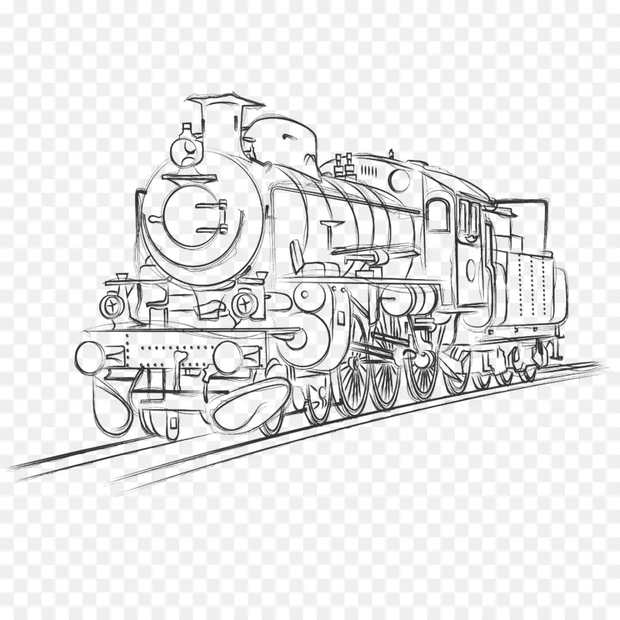 Tren De Vapor，Bosquejo PNG