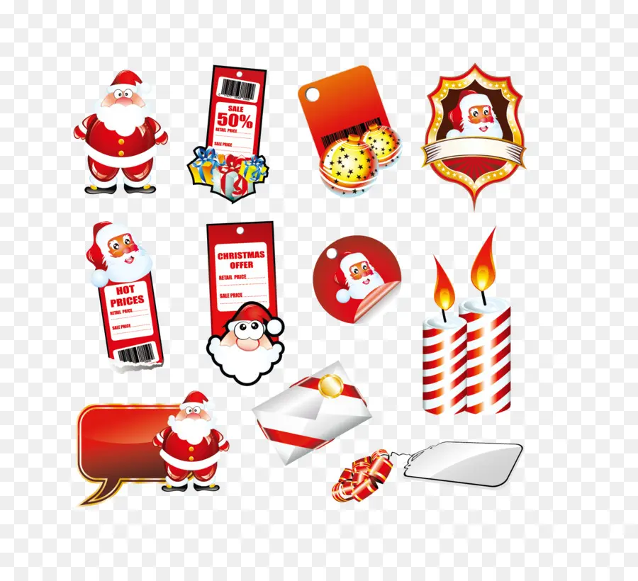 Iconos De Navidad，Papá Noel PNG