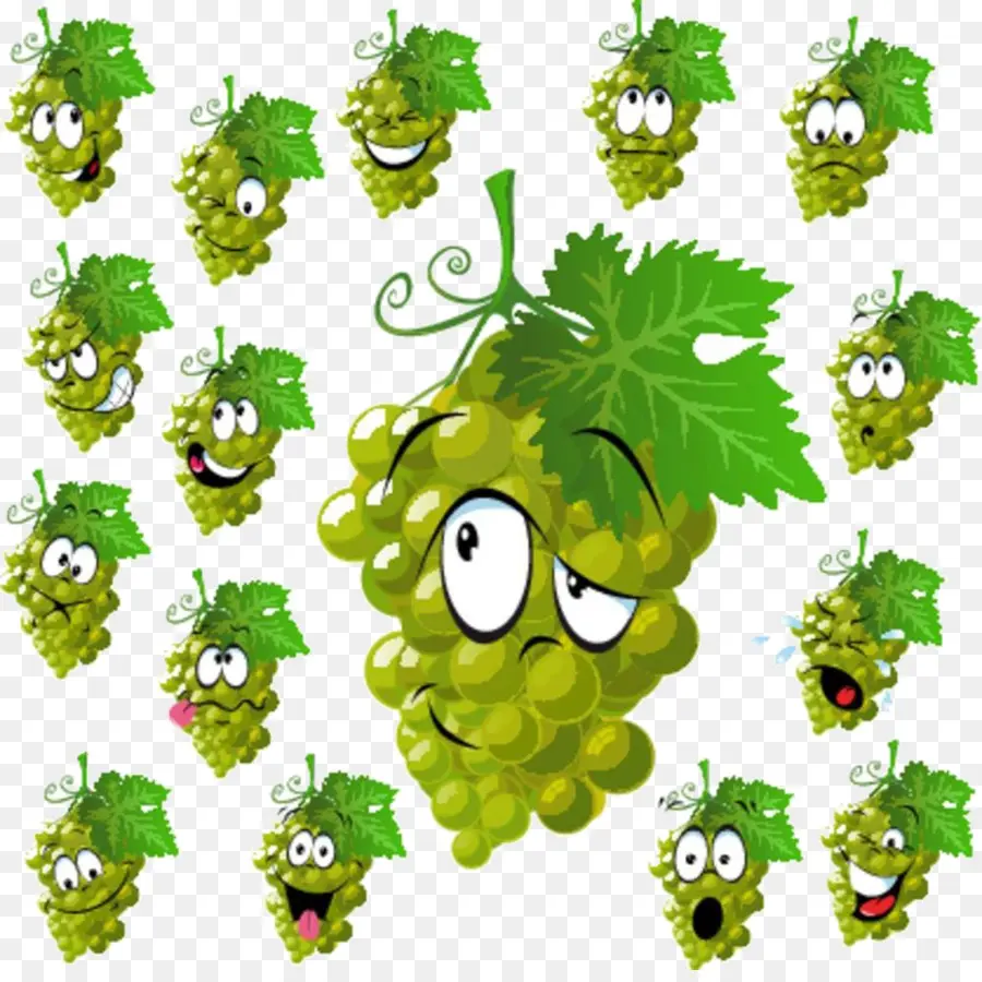 Uvas De Dibujos Animados，Verde PNG