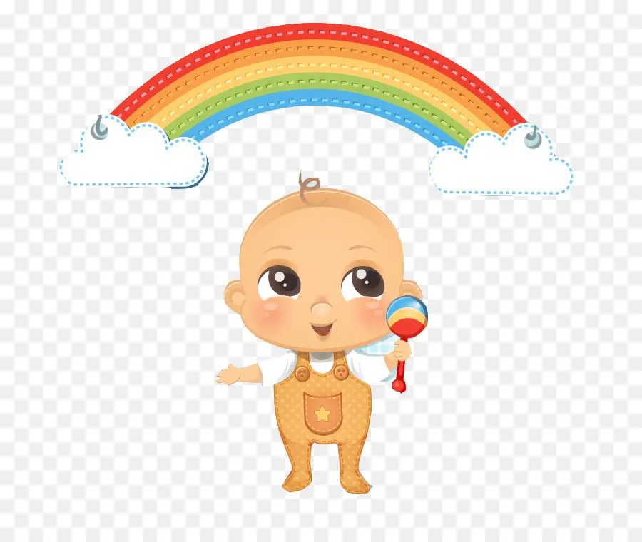 Bebe Con Arcoiris，Niño PNG