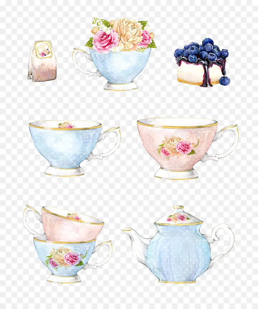 Té，Pintura De Acuarela PNG