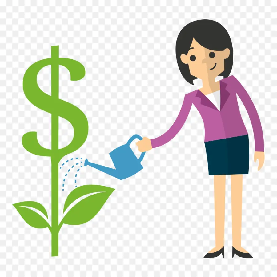 Mujer Regando Planta De Dinero，Negocio PNG