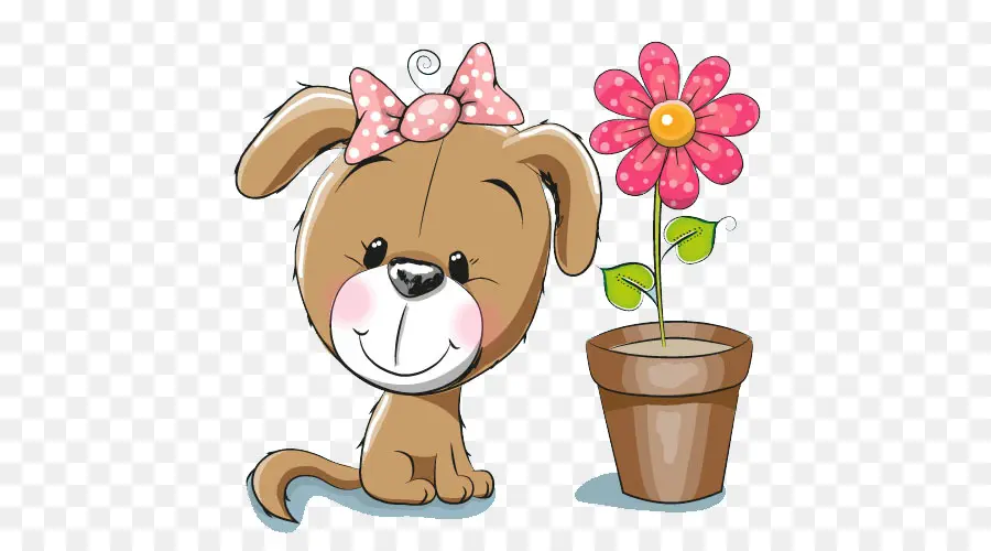 Perro Con Flor，Cachorro PNG