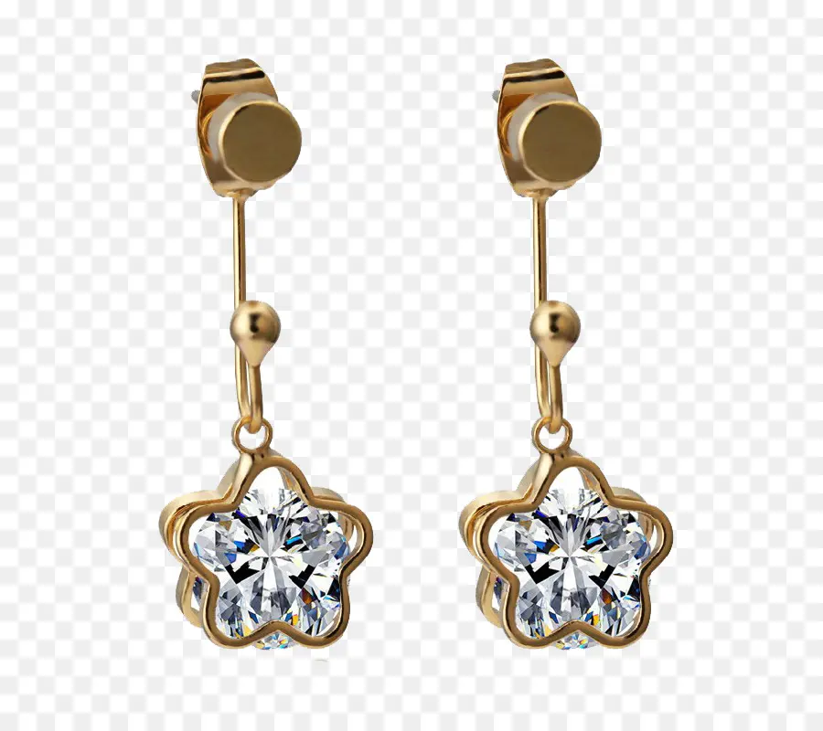 Pendientes De Oro，Diamante PNG